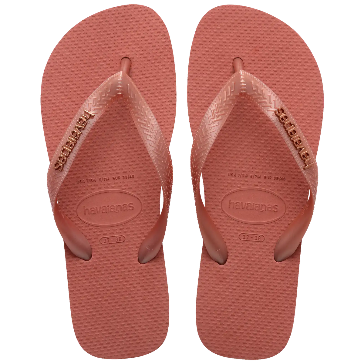 Women's Top Logo Metallic Flip Flops